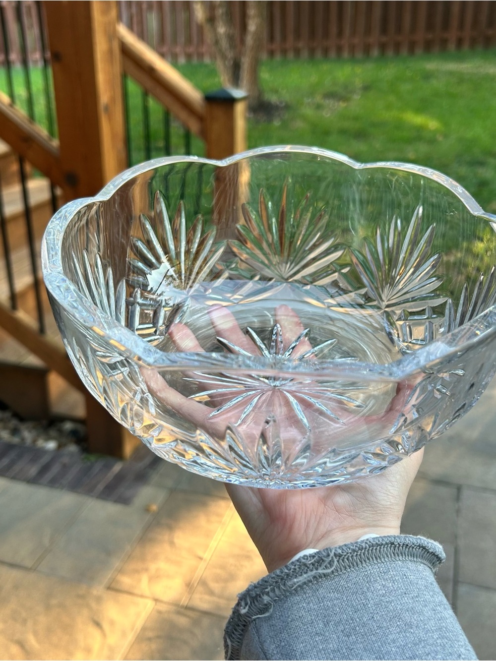 Rogaska RICHMOND Cut Crystal 8" Serving Bowl Scalloped Signed EUC Beautiful